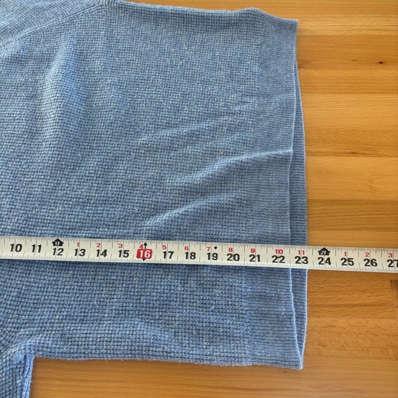 Gap women’s small Waffle-Knit Mockneck Sweater Blue Soft Cozy boxy pullover - Picture 11 of 11